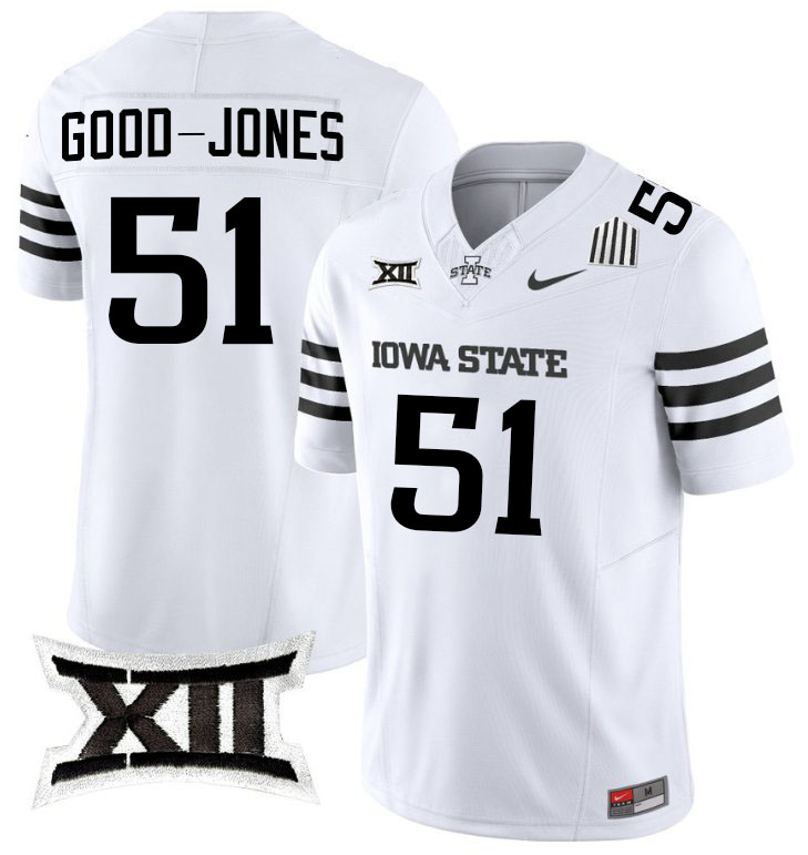 Julian Good-Jones Jersey,Iowa State Cyclones #51 Julian Good-Jones College Jersey Youth-2024 White